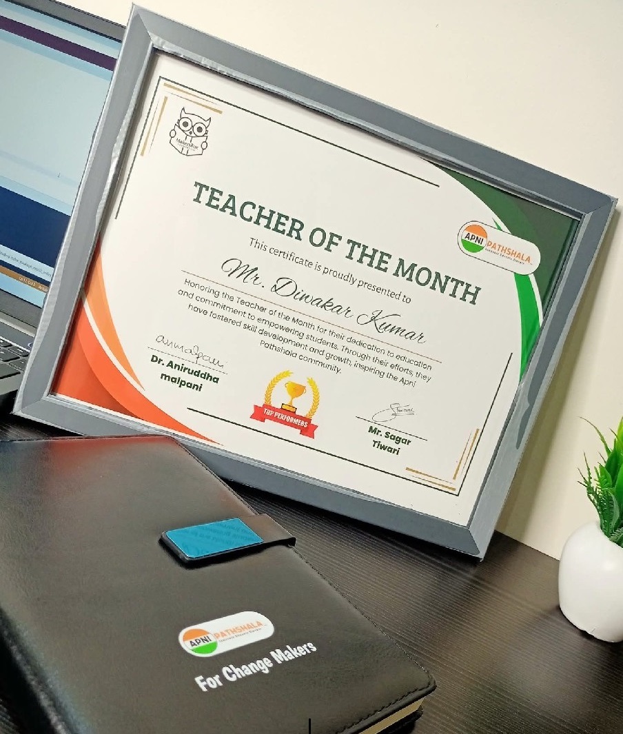 Teacher of the Month Award Certificate