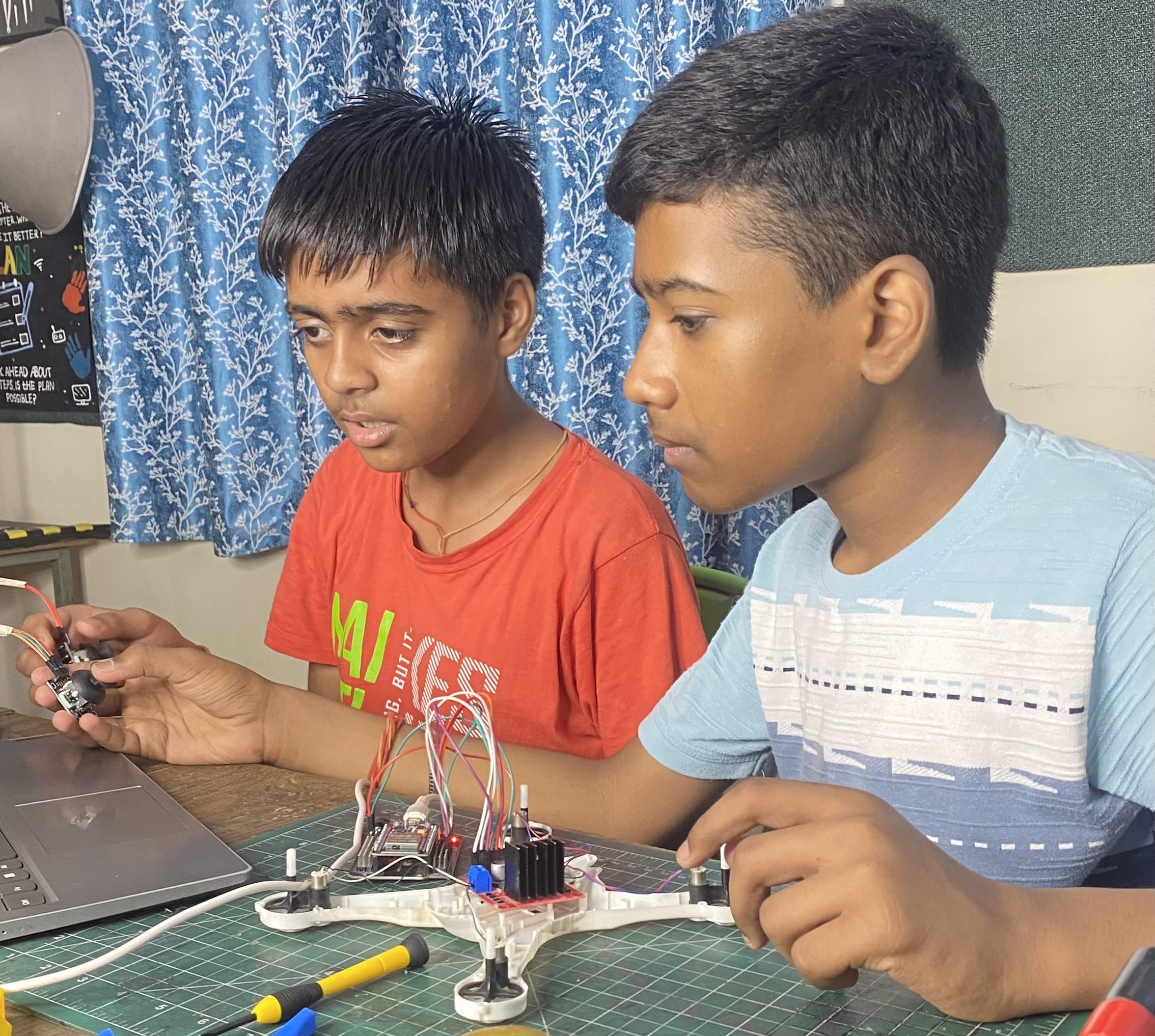 Student building drone controller